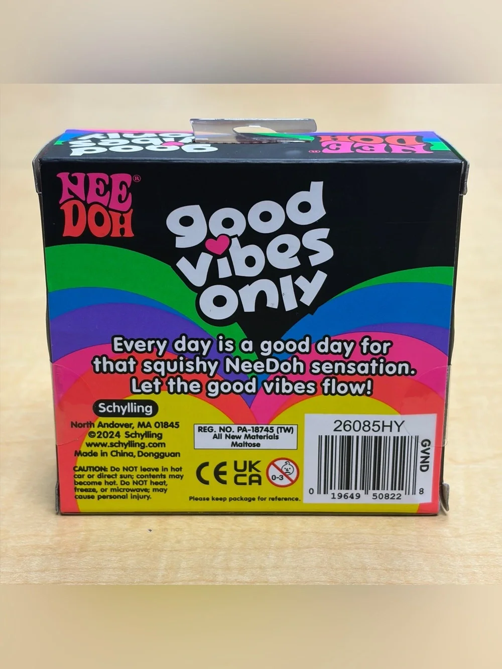 Nee Doh Good Vibes Only Pink Glitter Heart 